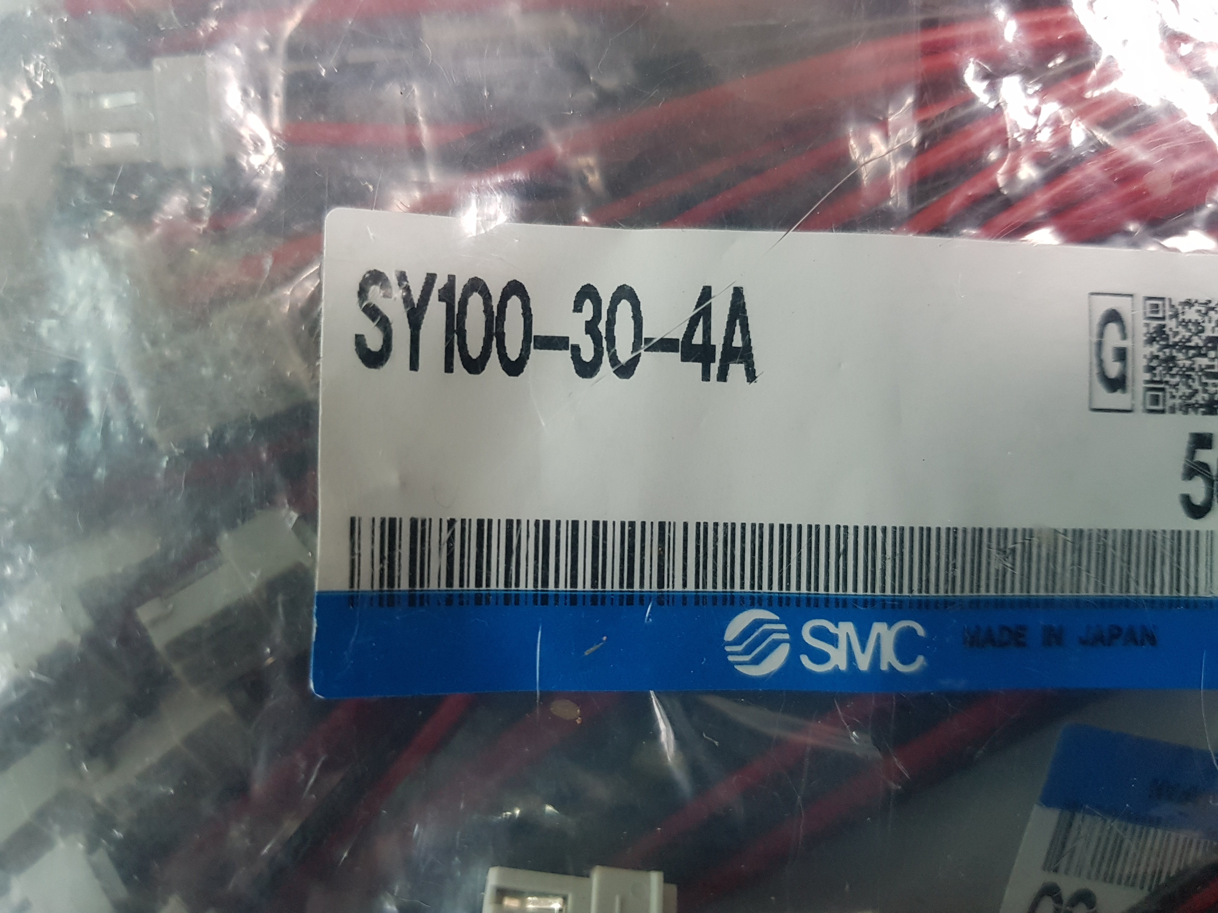 (A급-미사용품) SMC SOLENOIDE VALVE LEAD CABLE SY100-30-4A 솔밸브 리드 케이블
