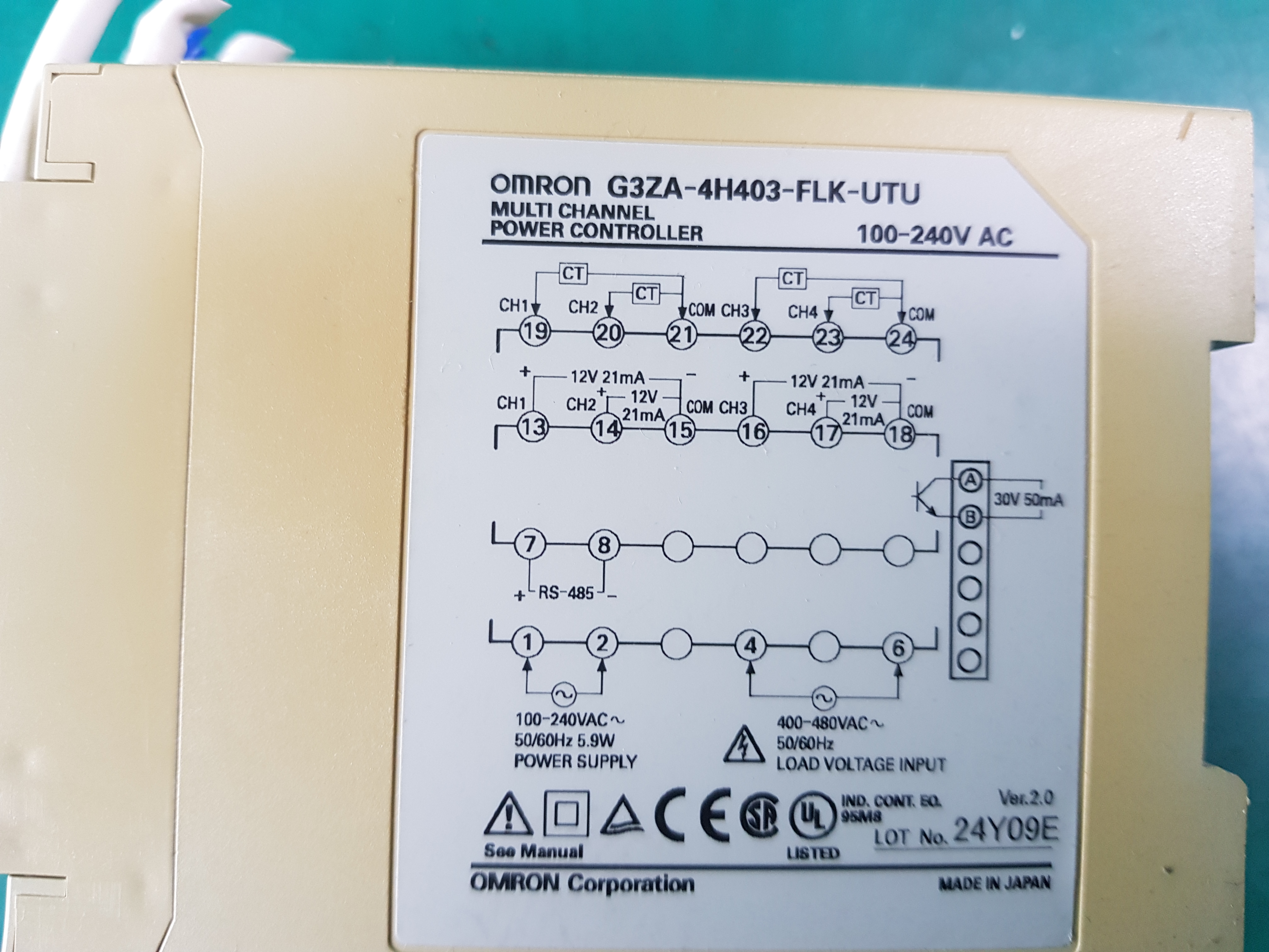 POWER CONTROLLER G3ZA-4H403-FLK-UTU(중고)