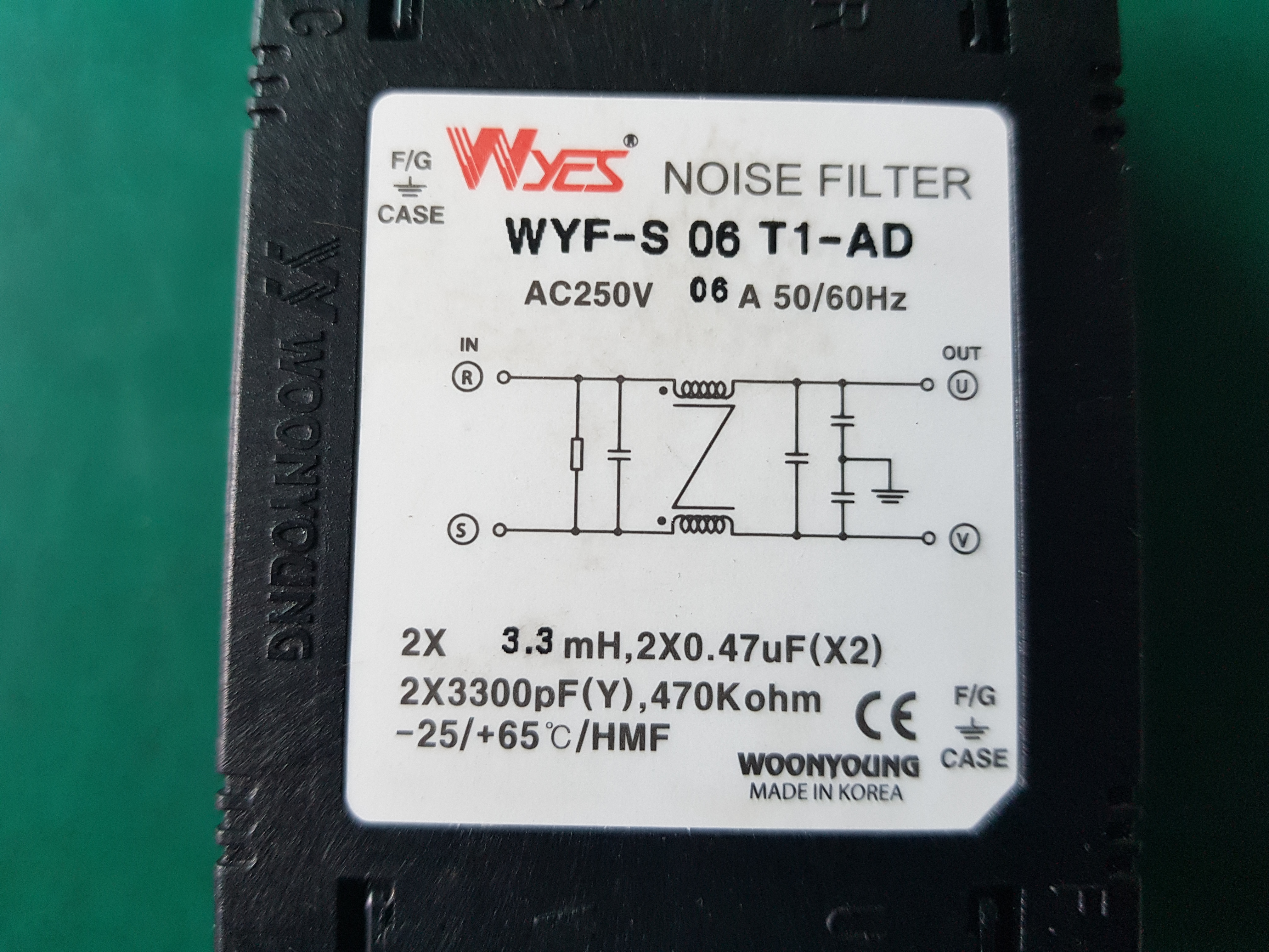 NOISE FILTER WYF-S 06 T1-AD(중고)