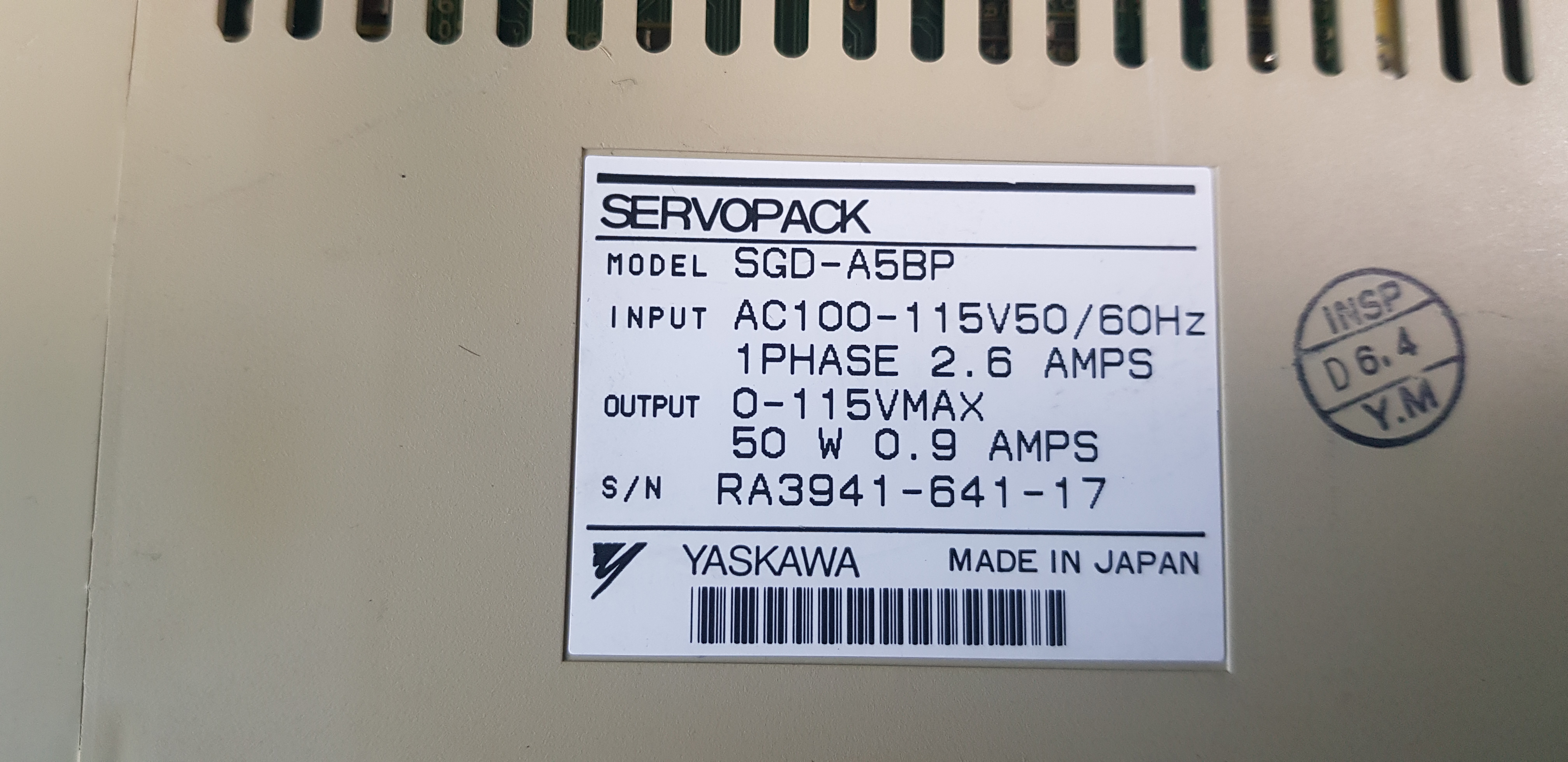 SERVOPACK SGD-A5BP (50W-중고)