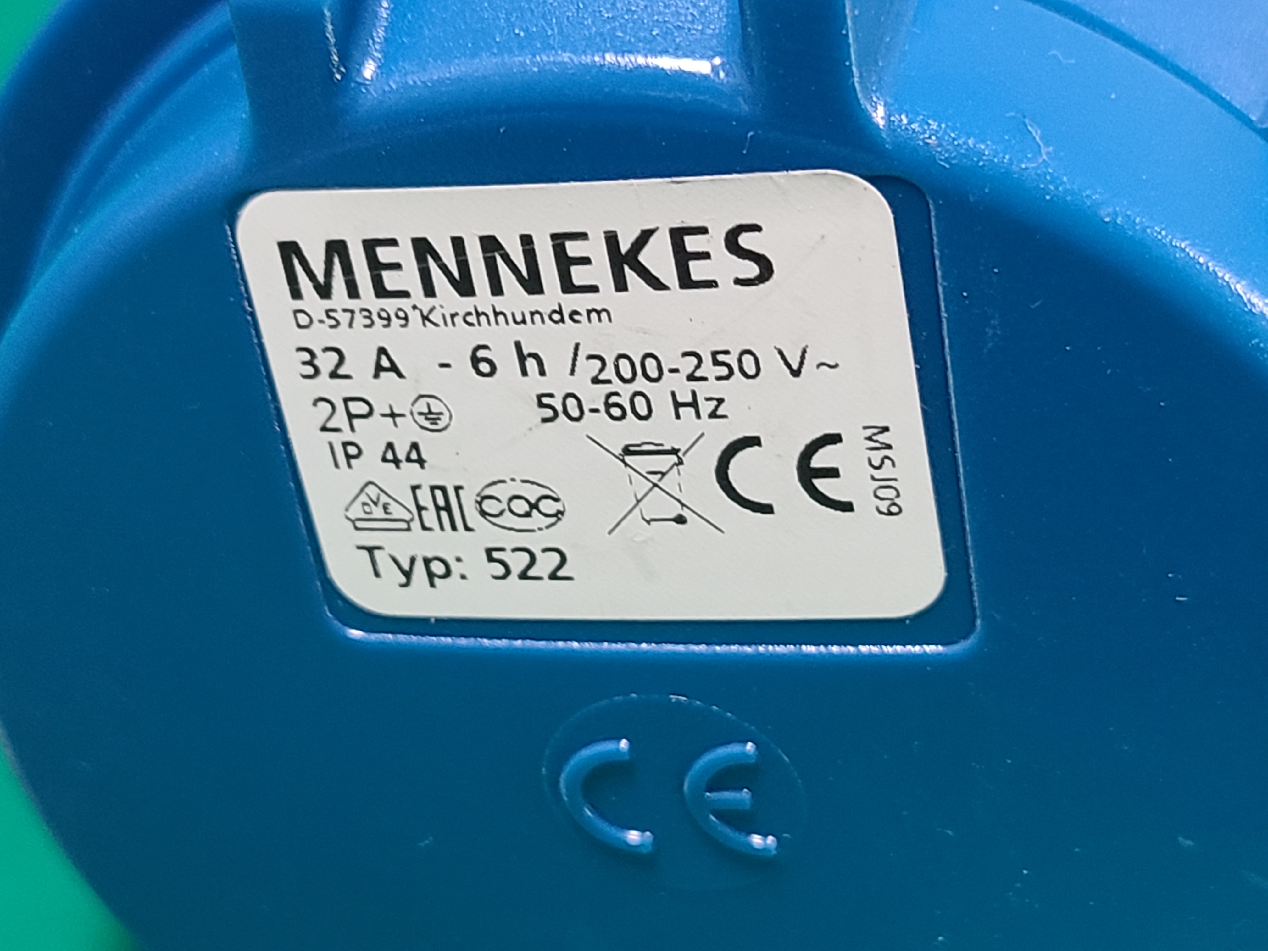 (미사용품) MENNEKES D-57399 522 32A-6H