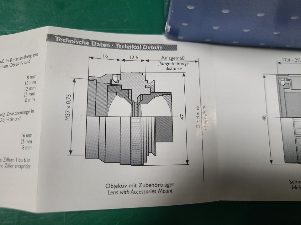 (A급) SCHNEIDER KREUZNACH MAKRO-APO-COMPONON CAMERA LENS CPN4.0/60-0016 슈레더 광학제품 카메라렌즈