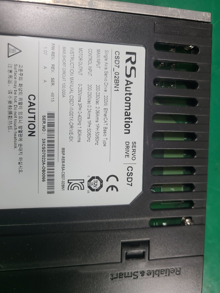 (A급-미사용품) RS-AUTOMATION SERVO DRIVE CSD7-02BN1 알에스오토메이션 서보 드라이브