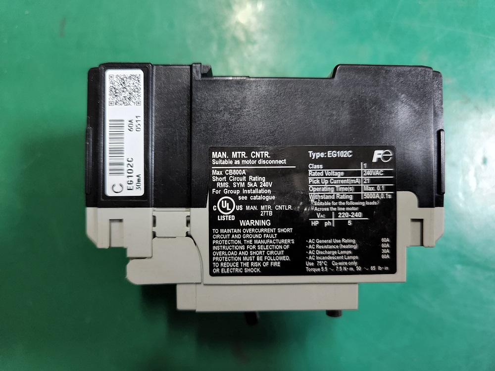 FUJI E.L.CIRCUIT BREAKER EG102C (60A) 후지 회로 차단기 (중고)