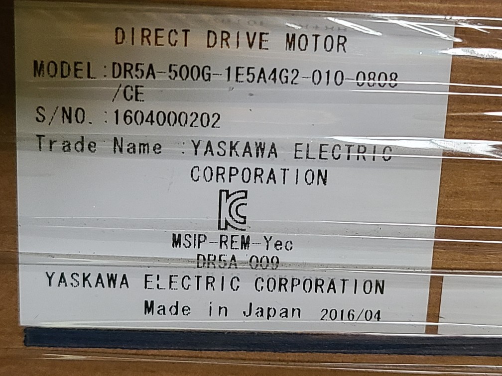 (A급-미사용품) YASKAWA DIRECT DRIVE MOTOR DR5A-500G-1E5A4G2-010-0808/CE 야스까와 디디모타