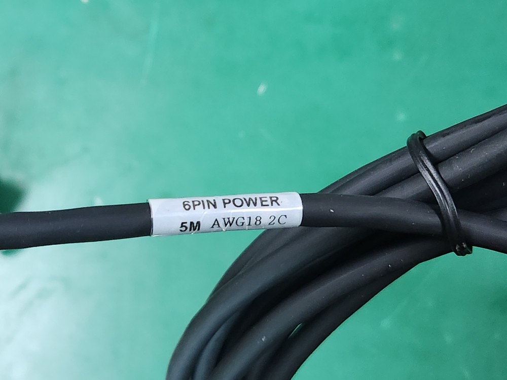 (미사용중고) 6PIN POWER CABLE  5M AWG18 2C 6핀 파워케이블